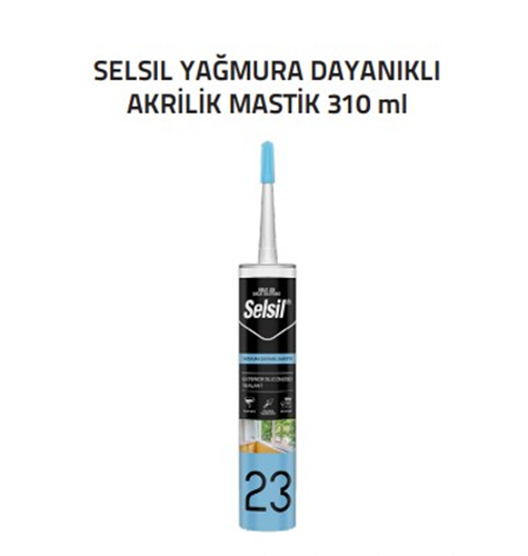 YAĞMURA DAYANIKLI AKRİLİK MASTİK GRİ - SELSİL (310ml) (K-25)
